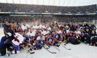 A game of Oilers and Candiens legends were one of the