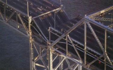 1989 World Series Earthquake Damage to the symbol of the Bay Bridge Series.